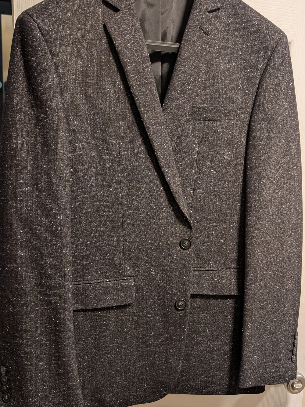 Men's Charcoal Gray Two-Button Blazer